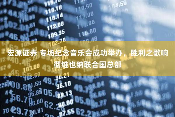 宏源证券 专场纪念音乐会成功举办，胜利之歌响彻维也纳联合国总部